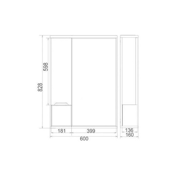 Зеркало-шкаф Mirsant Soho 60 см L - фото 2