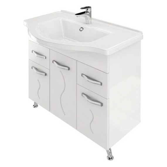 Тумба напольная с раковиной Mirsant Сандра 80 см, белый - фото 2