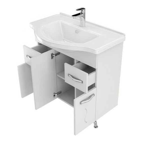 Тумба напольная с раковиной Mirsant Сандра 80 см, белый - фото 3