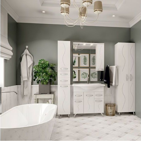 Тумба напольная с раковиной Mirsant Сандра 80 см, белый - фото 5