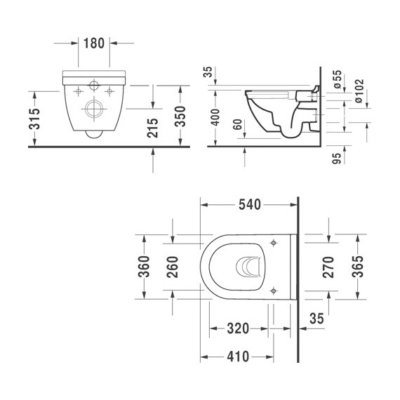 Унитаз подвесной Duravit Starck 3 Rimless 45270900A1 с крышкой микролифт - фото 5
