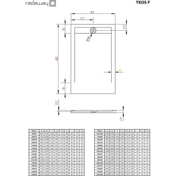 Поддон мраморный Radaway Teos F Cemento 180х90 см HTF18090-74, цемент - фото 3