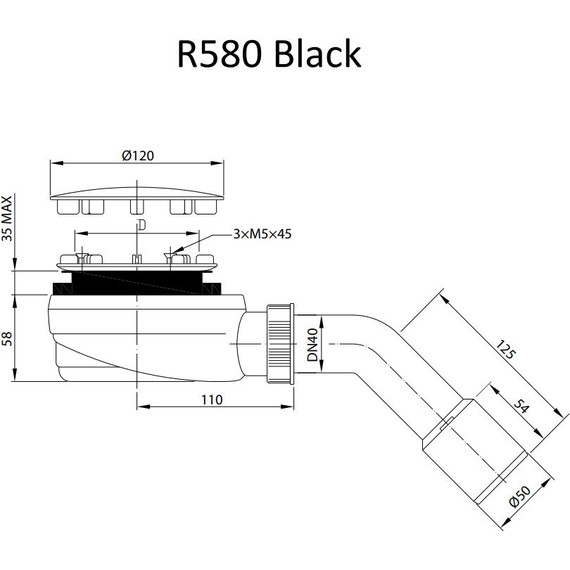 Сифон для душевого поддона Radaway R580 Black - фото 2