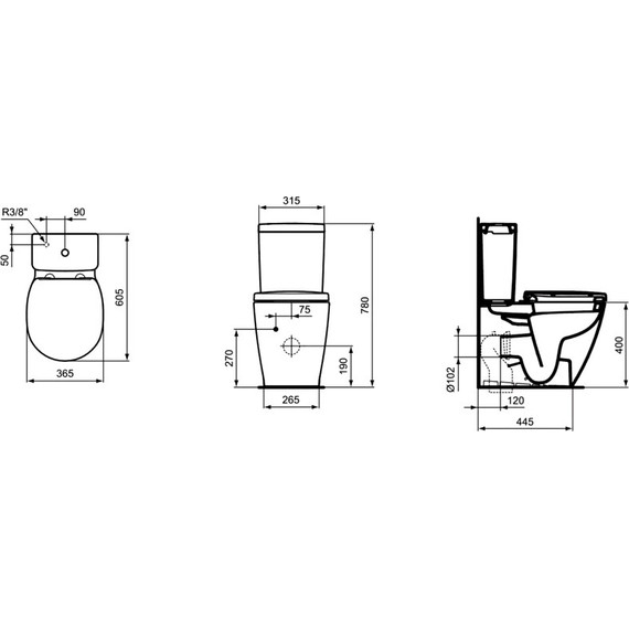 Унитаз-компакт безободковый Ideal Standard Connect AquaBlade E039701+E785601 - фото 4
