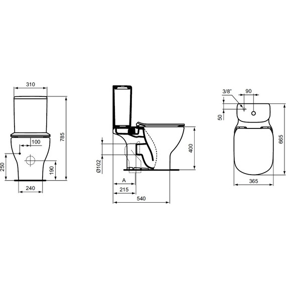 Унитаз-компакт безободковый Ideal Standard Tesi AquaBlade T008701 - фото 7