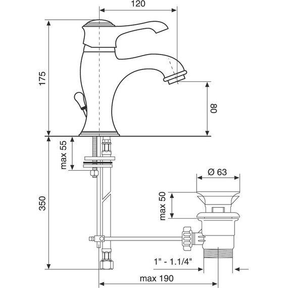 Смеситель для раковины Emmevi Tiffany BC6003, белый/хром - фото 2