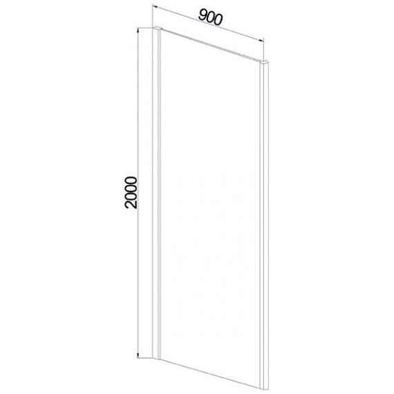 Боковая стенка Mirsant Line2 90 см хром/прозрачное - фото 2