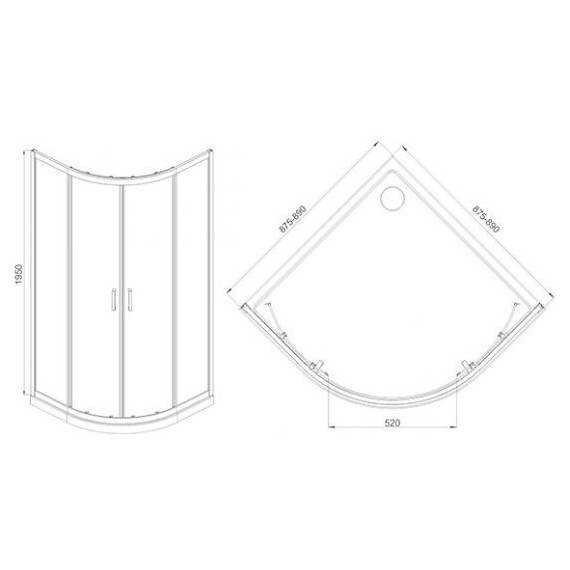 Душевое ограждение Mirsant Round 90x90 см хром/прозрачное - фото 2