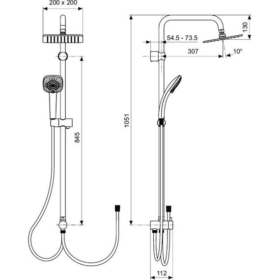 Душевая стойка Ideal Standard IdealRain Cube A5862AA - фото 2