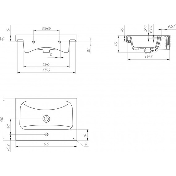 Тумба подвесная с раковиной Aqwella Сити 60 см CI0106DK, дуб канадский, Цвет фасада: дуб канадский - фото 8