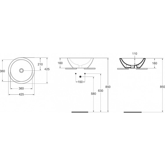 Раковина-чаша Ideal Standard Strada 42 см K078301 - фото 6