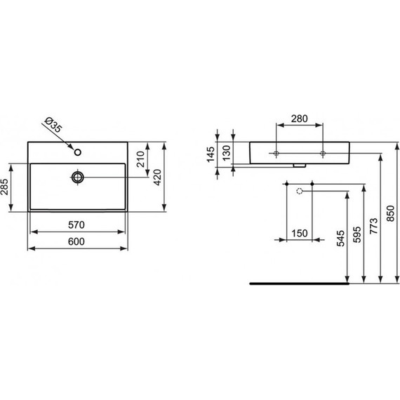 Раковина подвесная Ideal Standard Strada 60 см K077801 - фото 5