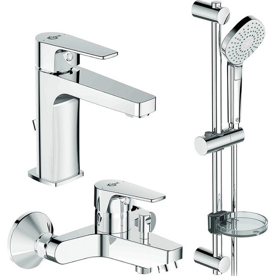 Набор смесителей 3 в 1 для ванны с коротким изливом Ideal Standard Esla BC264AA - фото 