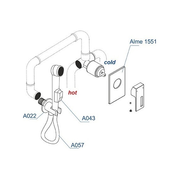 Набор для гигиенического душа WasserKraft Alme A01557 (шланг 120 см) - фото 4