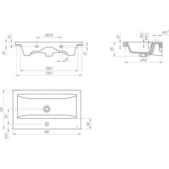 Тумба подвесная/напольная с раковиной Cersanit Melar 80 см 64130, 2 ящика, белый - фото 11
