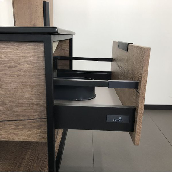 Тумба подвесная с раковиной Comforty Бонн 75 см, дуб тёмный - фото 8