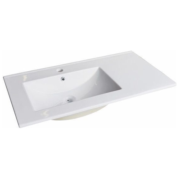 Тумба подвесная с раковиной Comforty Бремен 90 см, дуб белый - фото 5