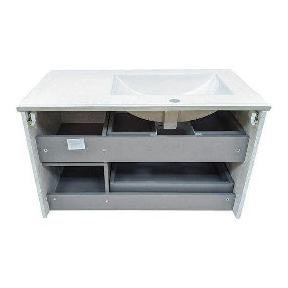 Тумба подвесная с раковиной Comforty Бремен 90 см, дуб белый - фото 10