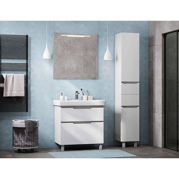 Тумба напольная с раковиной Акватон Дакота 80 см 1A2029K0DAAY0, белый/выбеленное дерево - фото 7