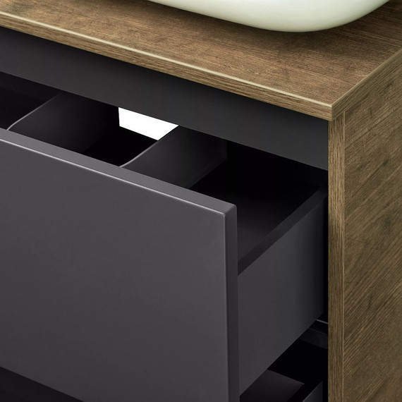 Тумба подвесная со столешницей Акватон Терра 105 см 1A246901TEKA0, дуб кантри/антрацит - фото 4