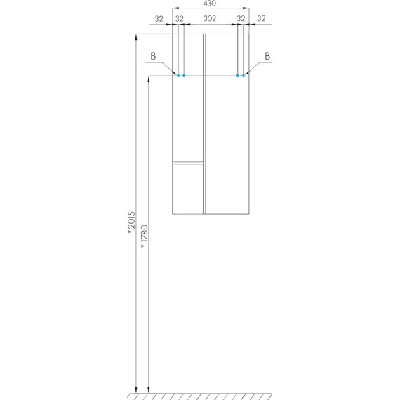 Модуль подвесной Акватон Мишель 43 см 1A244203MIX30, фьорд/дуб рустикальный - фото 3