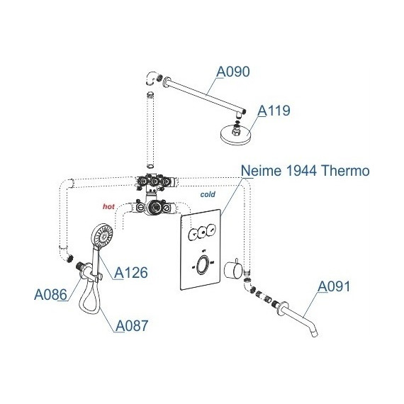 Душевая система для ванны с термостатом WasserKraft A171919 Thermo - фото 7