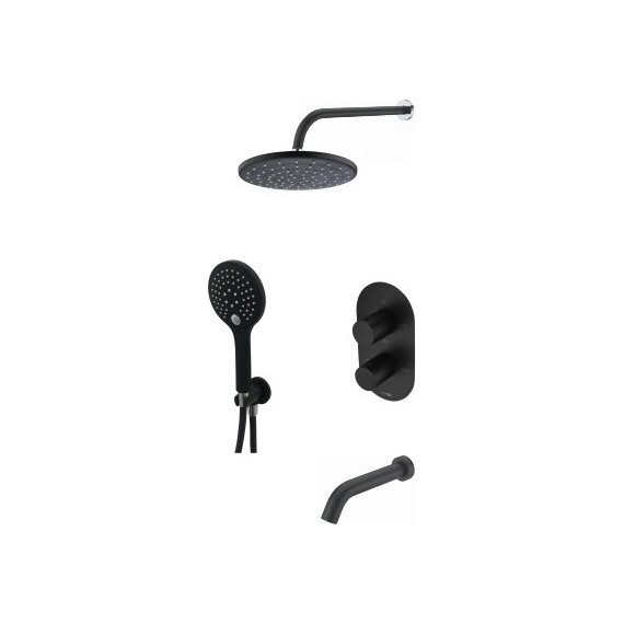 Душевая система для ванны с термостатом WasserKraft A177477 Thermo, черный - фото 
