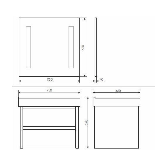 Тумба подвесная с раковиной Comforty Дублин 75 см, белый - фото 8