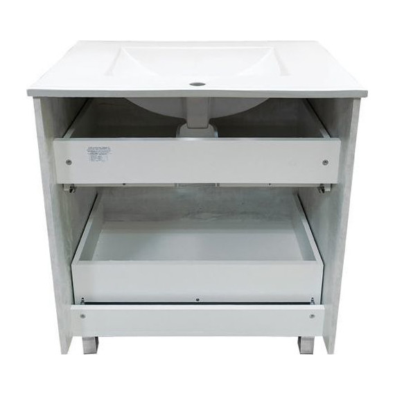 Тумба напольная с раковиной Comforty Верона 75 см, дуб белый - фото 9