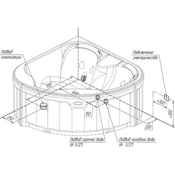 СПА БАССЕЙН Радомир Cornelia 170х170 см, (белый) - фото 4