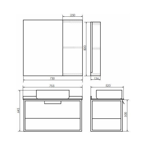 Тумба подвесная с раковиной Comforty Кёльн 75 см, дуб тёмный - фото 13
