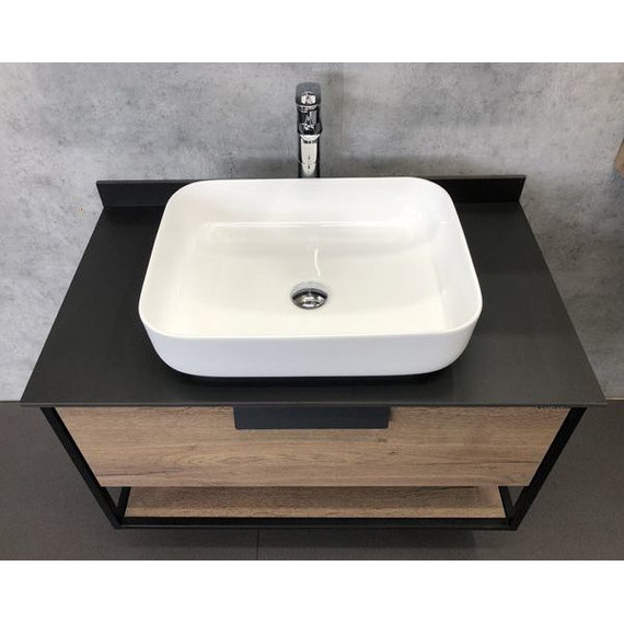 Тумба подвесная с раковиной Comforty Кёльн 90 см, дуб тёмный - фото 9