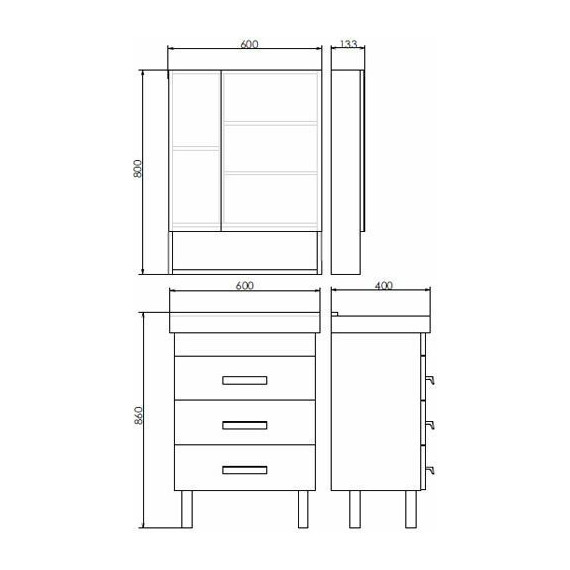 Тумба напольная с раковиной Comforty Никосия 60H 60 см, дуб белый - фото 11