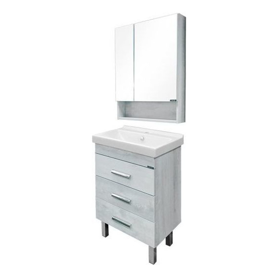 Тумба напольная с раковиной Comforty Никосия 60H 60 см, дуб белый - фото 6