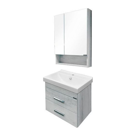 Тумба подвесная с раковиной Comforty Никосия 60П 60 см, дуб белый - фото 6