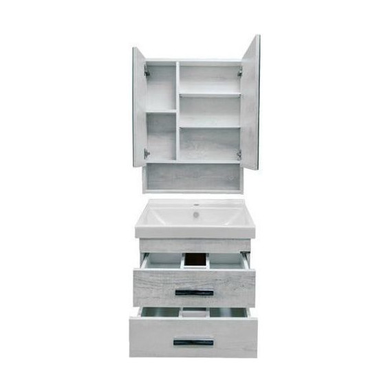 Тумба подвесная с раковиной Comforty Никосия 60П 60 см, дуб белый - фото 7