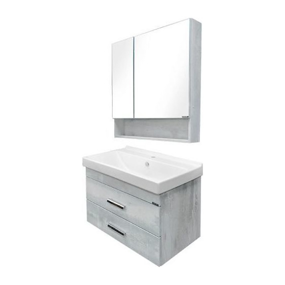 Тумба подвесная с раковиной Comforty Никосия 80П 80 см, дуб белый - фото 6