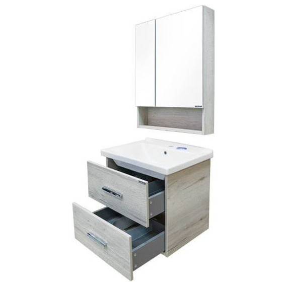 Тумба подвесная с раковиной Comforty Парма 60 см, дуб дымчатый - фото 6