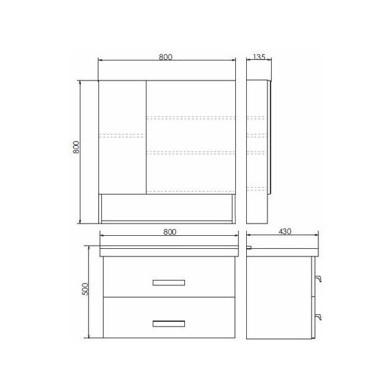 Тумба подвесная с раковиной Comforty Парма 80 см, дуб дымчатый - фото 12
