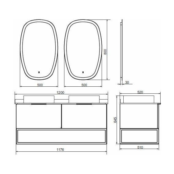Тумба подвесная с раковиной Comforty Порто 120-1 см, дуб тёмно-коричневый - фото 10