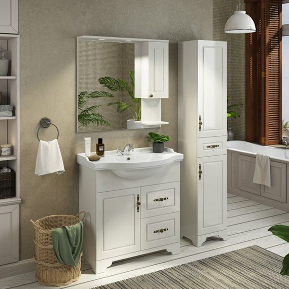 Тумба напольная с раковиной Comforty Севилья 85 см, слоновая кость - фото 2