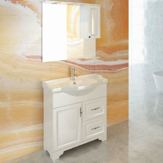 Тумба напольная с раковиной Comforty Севилья 85 см, слоновая кость - фото 3