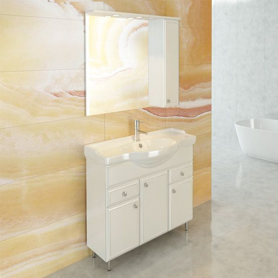 Тумба напольная с раковиной Comforty Сочи 85 см, белый - фото 6