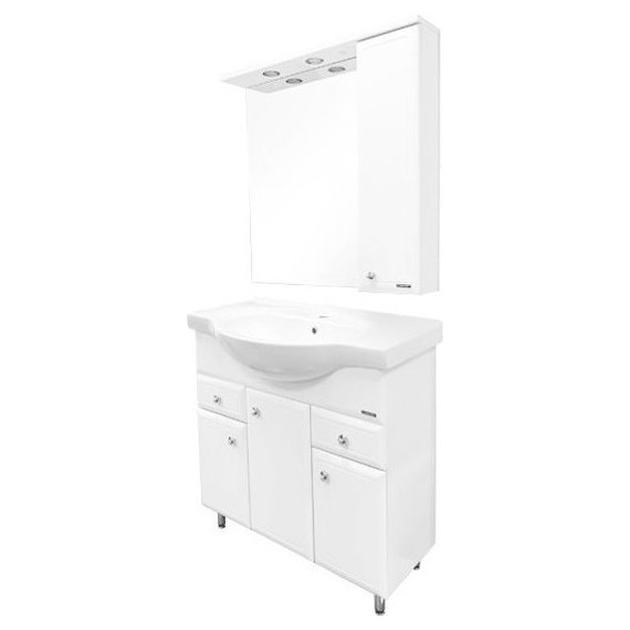 Тумба напольная с раковиной Comforty Сочи 85 см, белый - фото 8