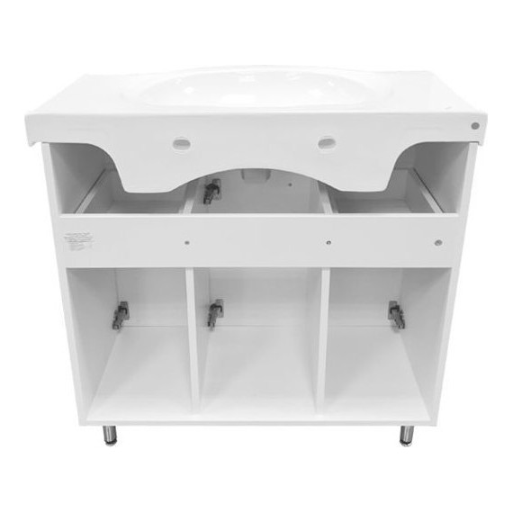 Тумба напольная с раковиной Comforty Сочи 85 см, белый - фото 10