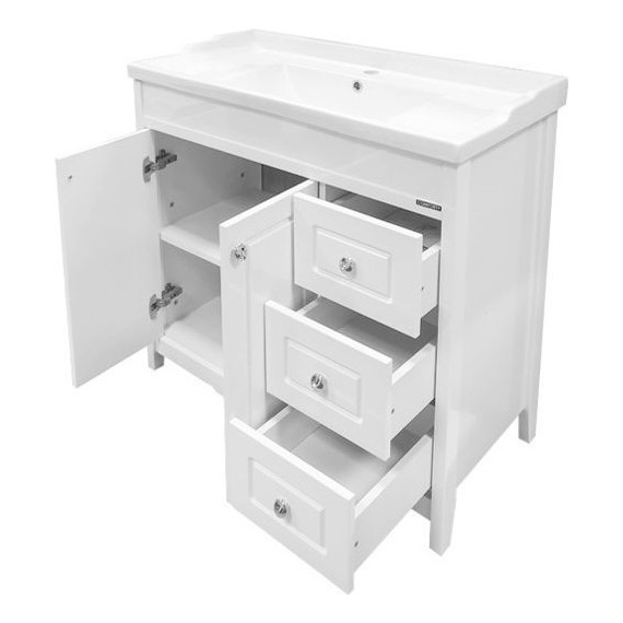 Тумба напольная с раковиной Comforty Тбилиси 90 см, белый - фото 8