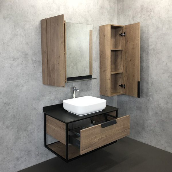 Пенал подвесной Comforty Кёльн 35 см, дуб тёмный - фото 8