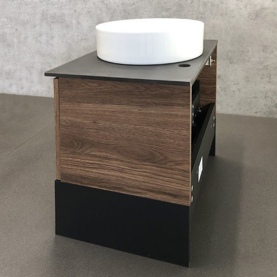 Тумба подвесная с раковиной Comforty Штутгарт 60 см (раковина 9111), дуб тёмно-коричневый - фото 9
