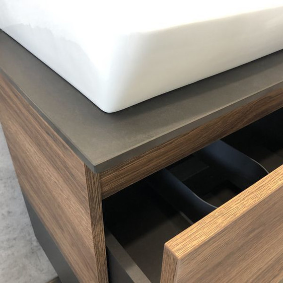 Тумба подвесная с раковиной Comforty Штутгарт 60 см (раковина 9055RA-50), дуб тёмно-коричневый - фото 11