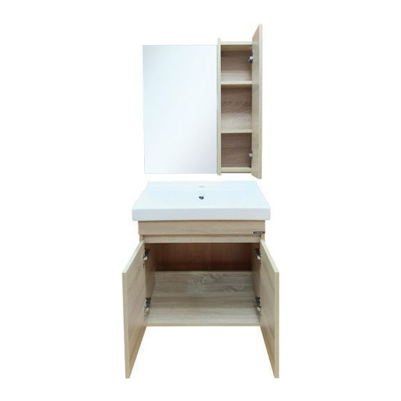 Тумба подвесная с раковиной Comforty Тромсе 60 см, дуб сонома - фото 8